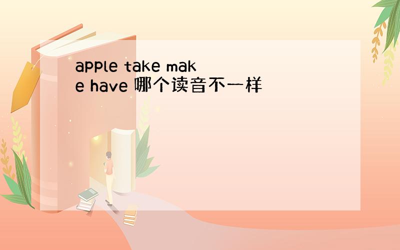 apple take make have 哪个读音不一样