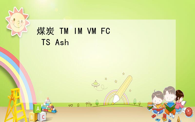 煤炭 TM IM VM FC TS Ash