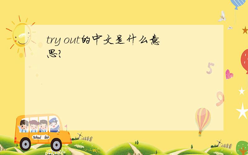 try out的中文是什么意思?