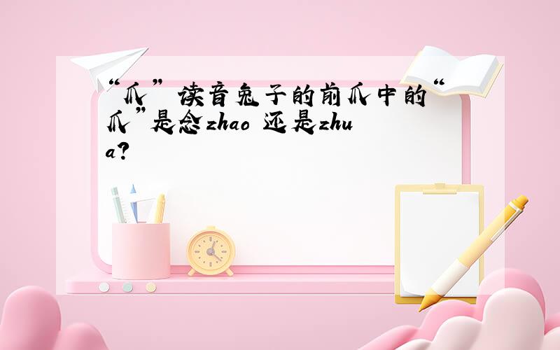 “爪” 读音兔子的前爪中的“爪”是念zhao 还是zhua?