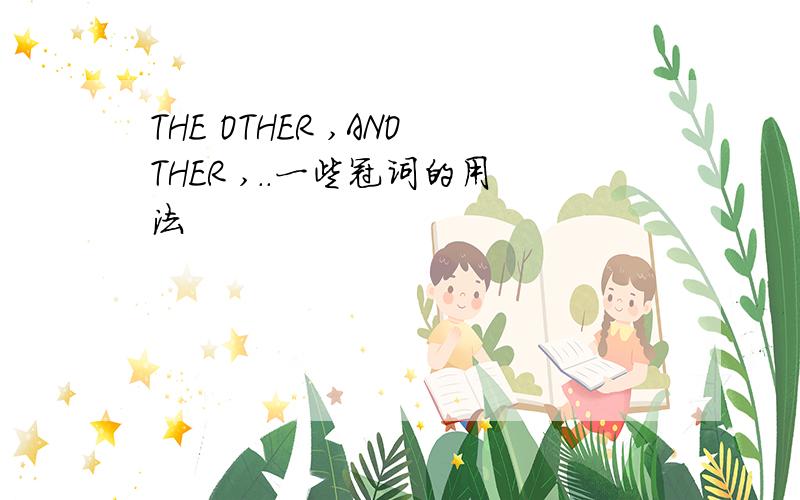THE OTHER ,ANOTHER ,..一些冠词的用法