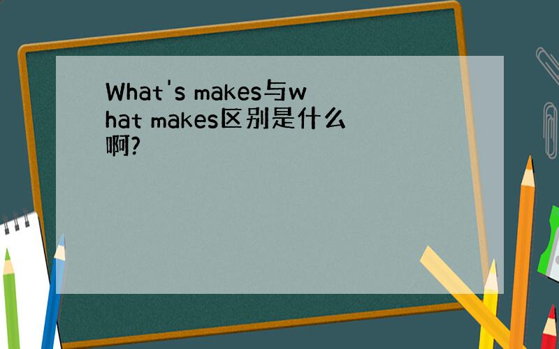 What's makes与what makes区别是什么啊?