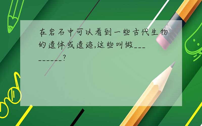 在岩石中可以看到一些古代生物的遗体或遗迹,这些叫做_________?