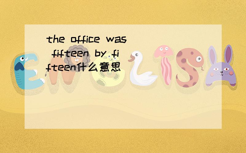 the office was fifteen by fifteen什么意思