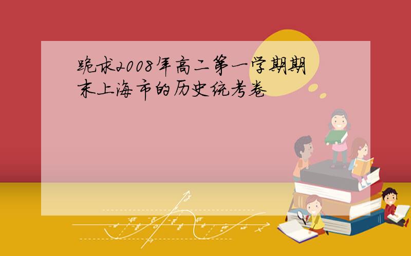 跪求2008年高二第一学期期末上海市的历史统考卷