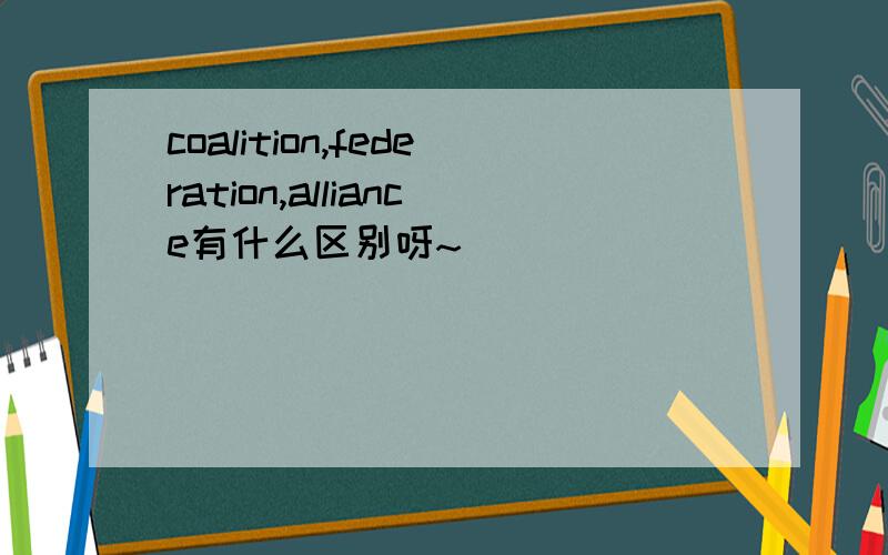 coalition,federation,alliance有什么区别呀~