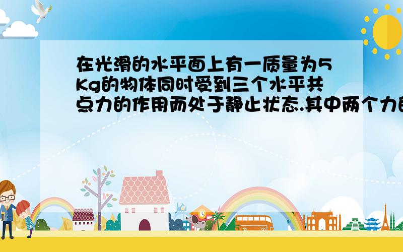 在光滑的水平面上有一质量为5Kg的物体同时受到三个水平共点力的作用而处于静止状态.其中两个力的大小分别为6N和8N，现将