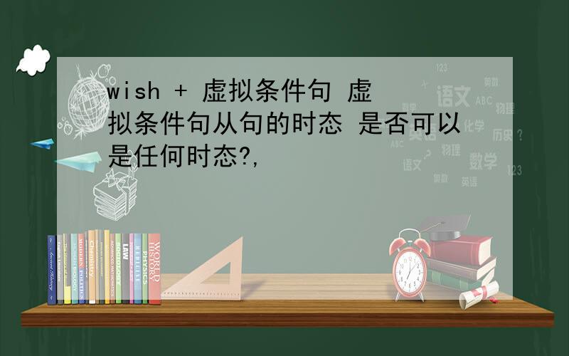 wish + 虚拟条件句 虚拟条件句从句的时态 是否可以是任何时态?,