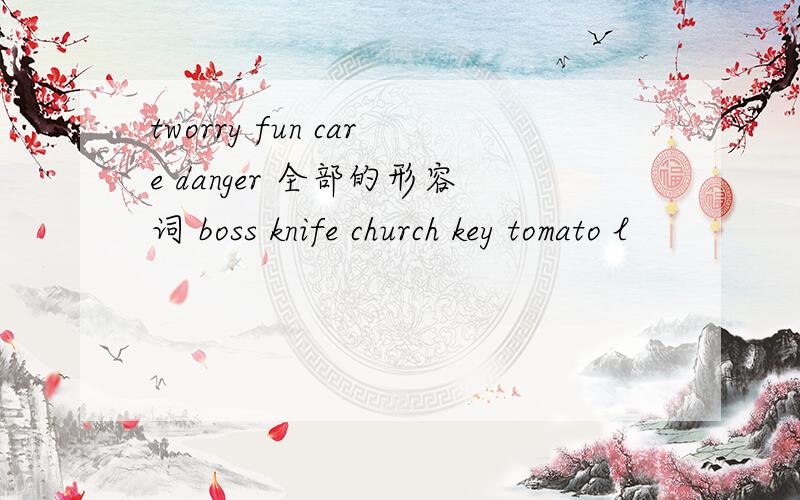 tworry fun care danger 全部的形容词 boss knife church key tomato l