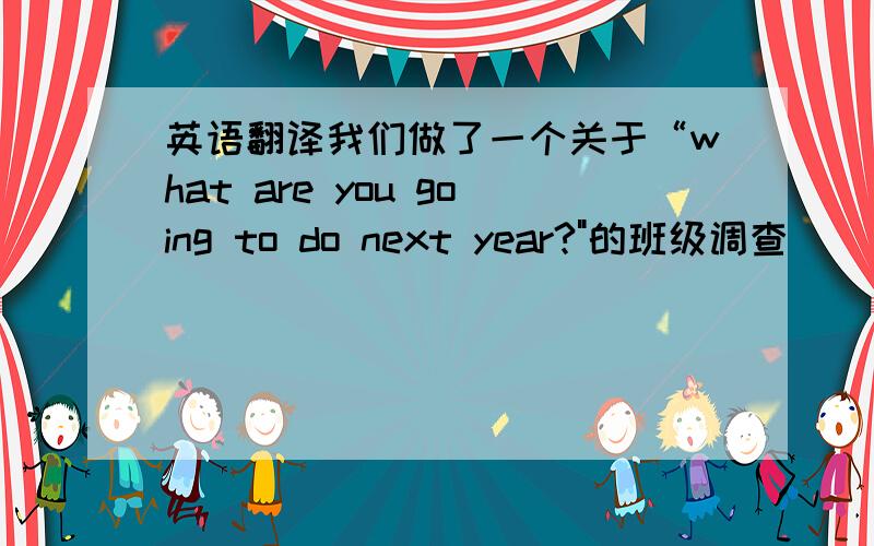 英语翻译我们做了一个关于“what are you going to do next year?