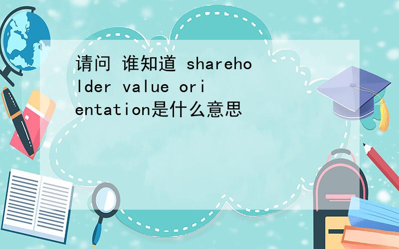 请问 谁知道 shareholder value orientation是什么意思