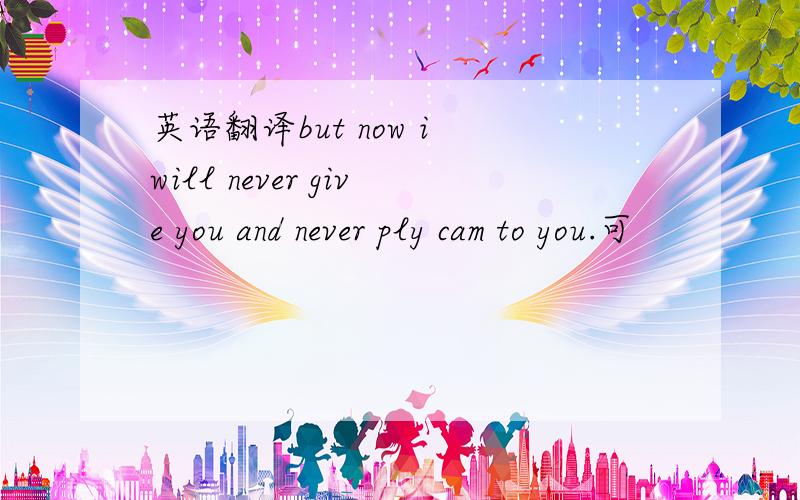 英语翻译but now i will never give you and never ply cam to you.可