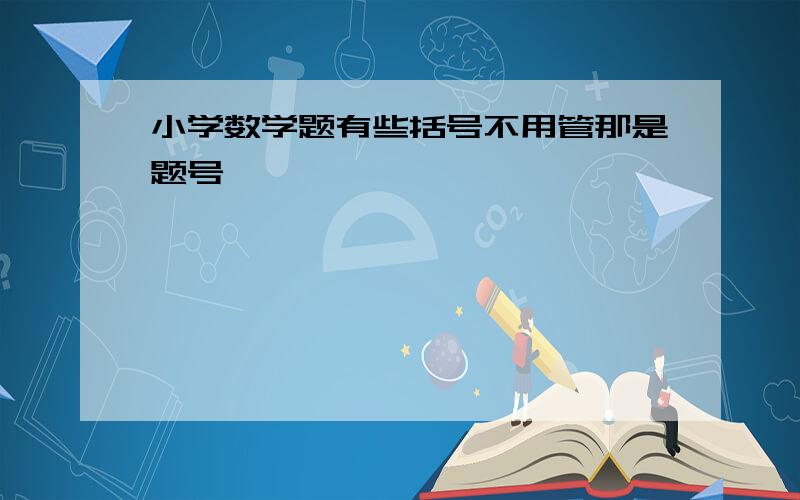 小学数学题有些括号不用管那是题号