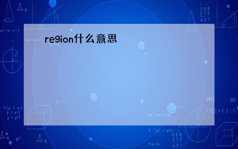 region什么意思