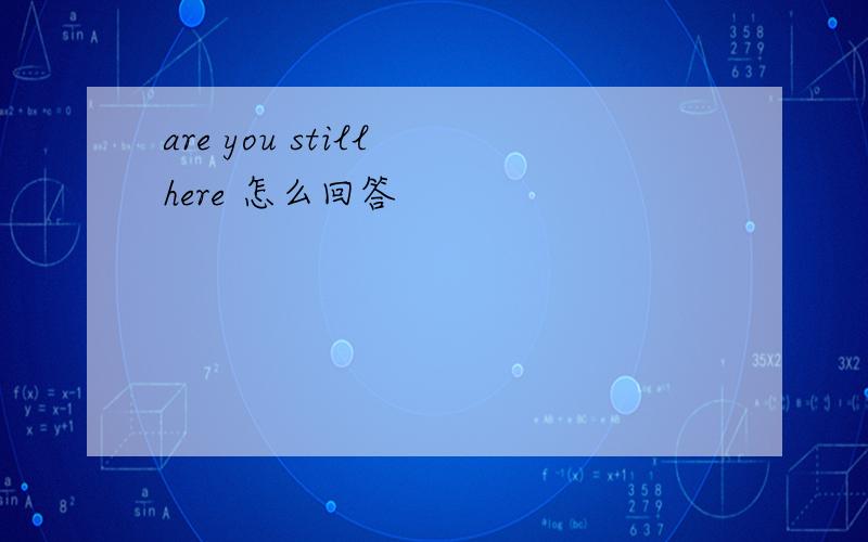 are you still here 怎么回答