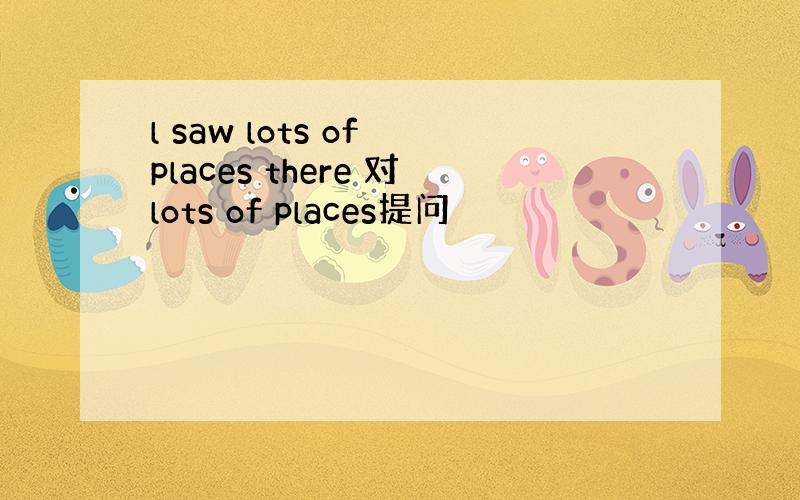 l saw lots of places there 对lots of places提问