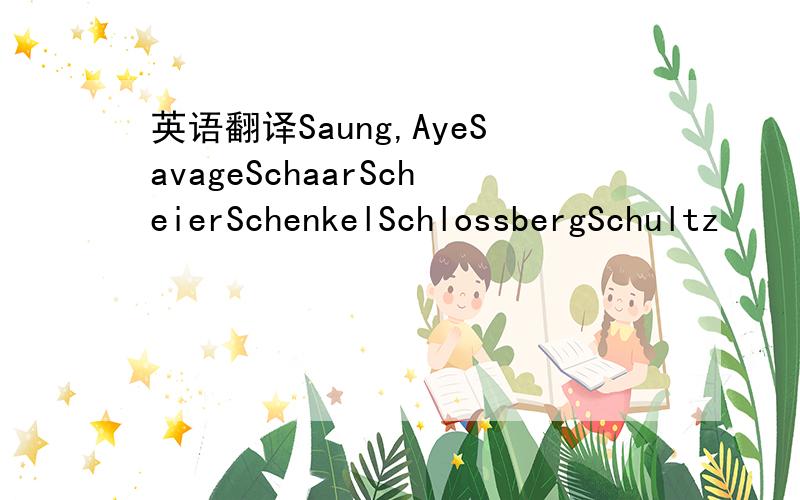 英语翻译Saung,AyeSavageSchaarScheierSchenkelSchlossbergSchultz