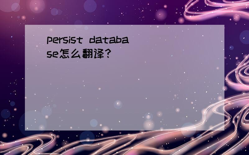 persist database怎么翻译?