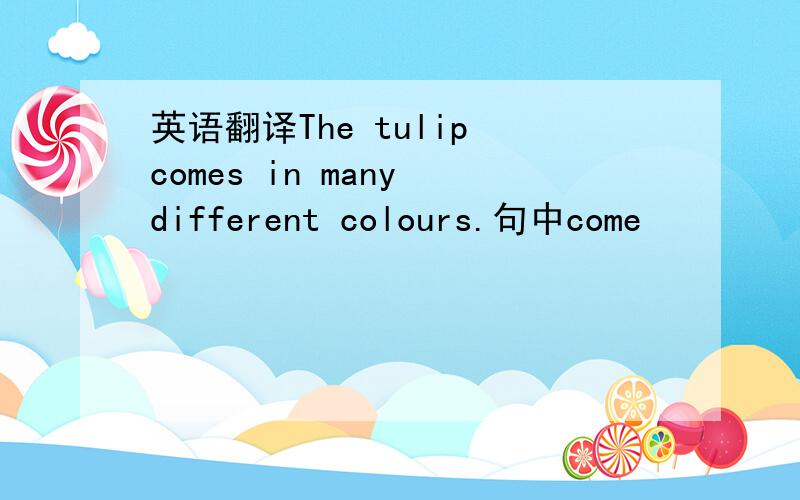 英语翻译The tulip comes in many different colours.句中come