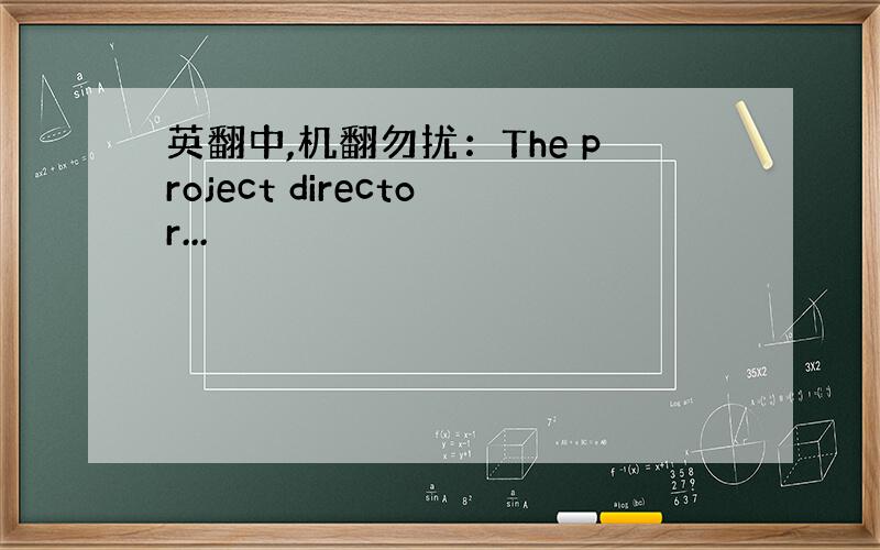 英翻中,机翻勿扰：The project director...