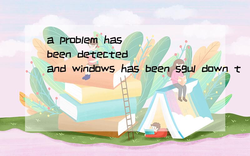 a problem has been detected and windows has been sgul down t