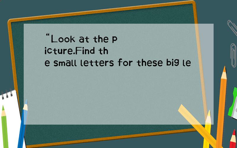 “Look at the picture.Find the small letters for these big le