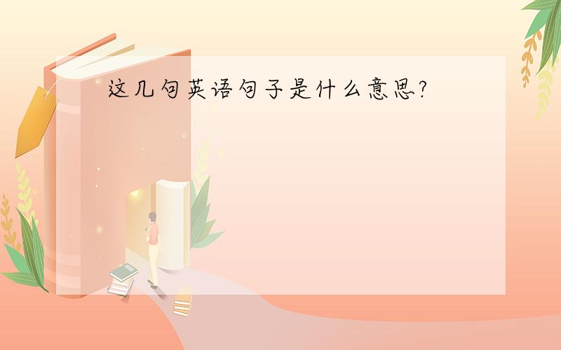 这几句英语句子是什么意思?