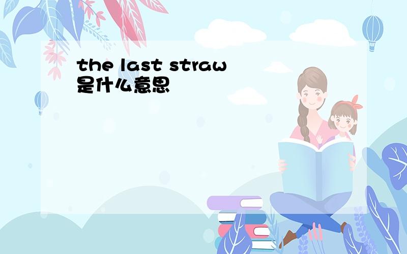 the last straw是什么意思