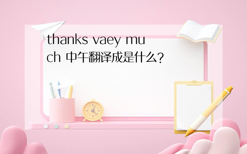 thanks vaey much 中午翻译成是什么?