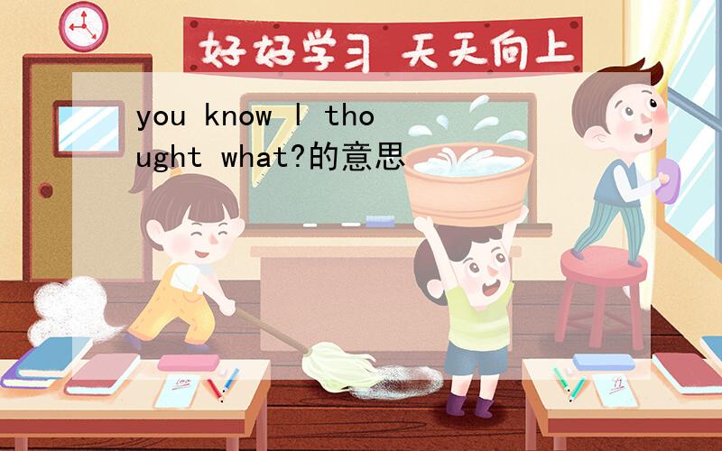 you know l thought what?的意思