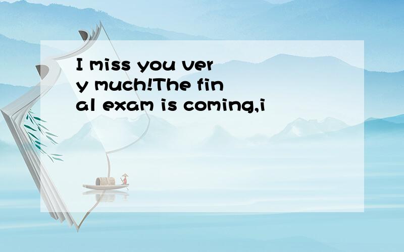 I miss you very much!The final exam is coming,i