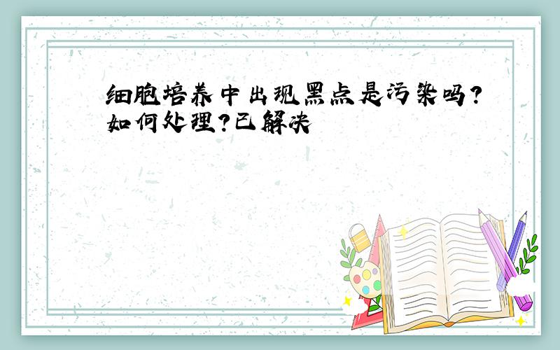 细胞培养中出现黑点是污染吗?如何处理?已解决