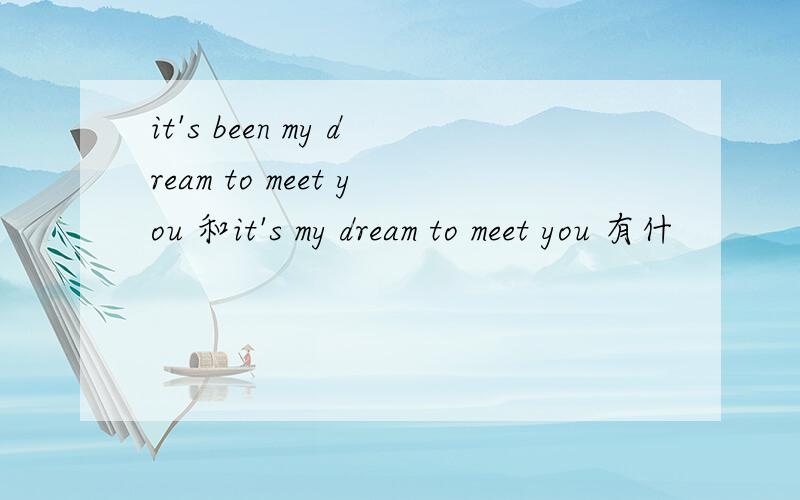 it's been my dream to meet you 和it's my dream to meet you 有什