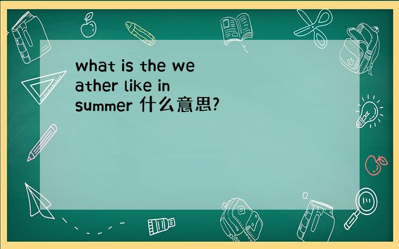 what is the weather like in summer 什么意思?
