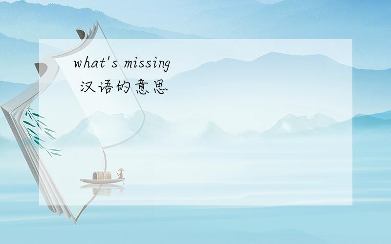 what's missing 汉语的意思